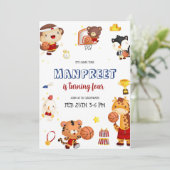 かわいい子供のバスケットボール 招待状 (スタンド正面)