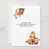 かわいい子供のバスケットボール 招待状 (裏面)