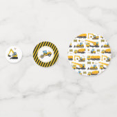 かわいい子供のパーティー建築ダンプトラック掘削機 コンフェッティ (裏面)