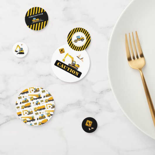 かわいい子供のパーティー建築ダンプトラック掘削機 コンフェッティ (グループ)