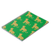 かわいい子供のヒョウ レオパード 緑 / 名前付き ノートブック (左側)