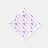 かわいい子供のピンクの恐竜 スタンダードカクテルナプキン (角)