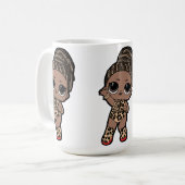 かわいい子供のファッション - トラのプリントジャンプスーツ コーヒーマグカップ (正面左)