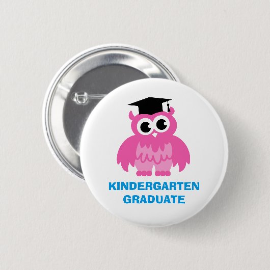 かわいい子供のフクロウが付いている幼稚園の卒業ボタン 缶バッジ (正面&裏面)