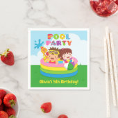 かわいい子供のプールの誕生会はナプキンを供給します スタンダードカクテルナプキン (インサイチュ)
