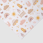 かわいい子供のベビーパターン。動物おもしろい玩具子供部屋 薄葉紙 (詳細)