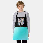 かわいい子供のユニコーン妖精の名前を追加 エプロン (着用した状態)