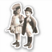 かわいい子供のヴィンテージ写真 シール (正面)