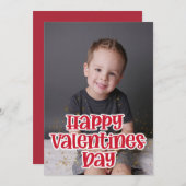 かわいい子供の写真 ハッピー バレンタインデー シーズンカード (正面/裏面)