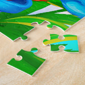 かわいい子供の女の子の猫好き追加の名前 ジグソーパズル (側面)