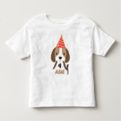 かわいい子供の子犬の名前と年齢の誕生日 トドラーTシャツ (正面)