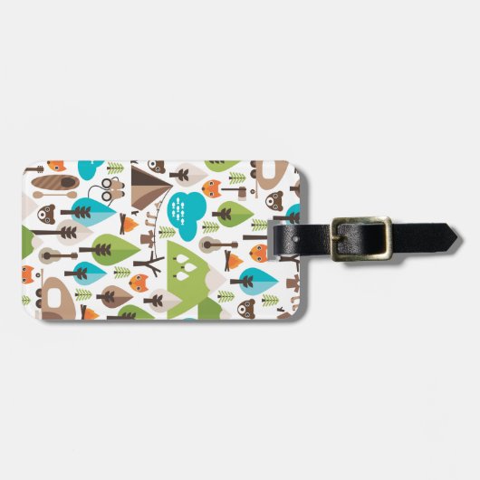 かわいい子供の孤のキャンプの野性生物の荷物のラベル ラゲッジタグ (正面横)
