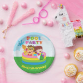 かわいい子供の小型プールの誕生会の紙皿 ペーパープレート (パーティー)