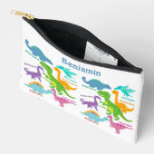 かわいい子供の恐竜と名前 アクセサリーポーチ (見開き)