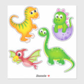 かわいい子供の恐竜 シール (シート)