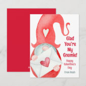 かわいい子供の教室バレンタインデーのノーム シーズンカード (正面/裏面)