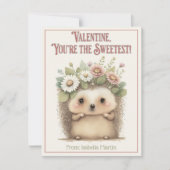 かわいい子供の教室バレンタインデーのハリネズミ シーズンカード (正面)