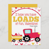 かわいい子供の教室バレンタインデートラクター シーズンカード (正面/裏面)