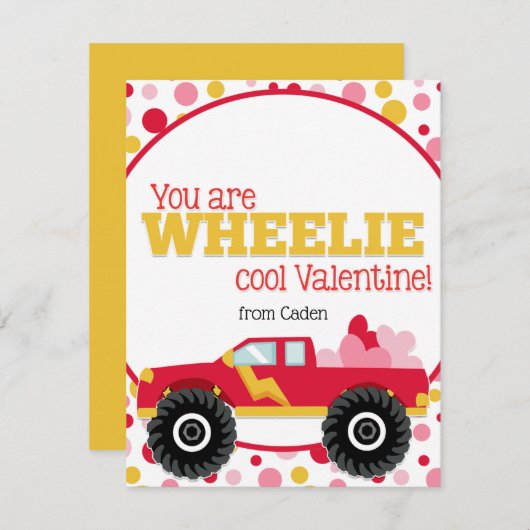 かわいい子供の教室バレンタインデーモンスタートラック シーズンカード (正面/裏面)