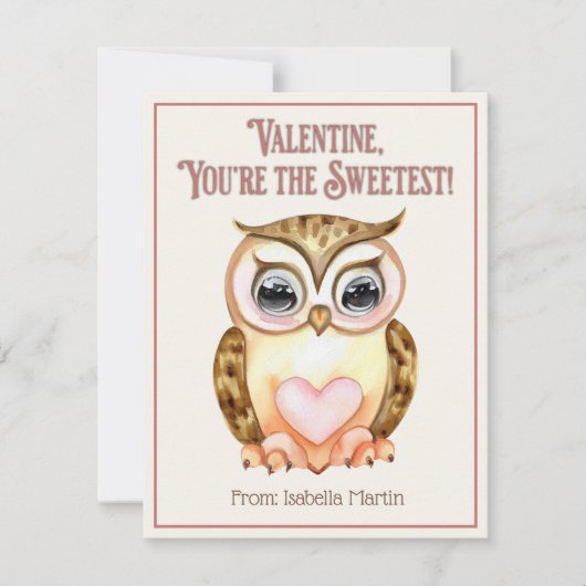 かわいい子供の教室バレンタインデー オウル シーズンカード (正面)