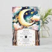 かわいい子供の月の誕生日 招待状 (スタンド正面)