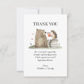 かわいい子供の森の動物の誕生日お礼メッセージ サンキューカード (正面)