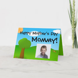 かわいい子供の母の日カード お母さんへ母の日の写真入りグリーティングカード カード
