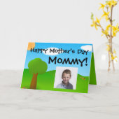 かわいい子供の母の日カード お母さんへ母の日の写真入りグリーティングカード カード (黄色い花)