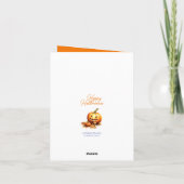 かわいい子供の水彩ベビードラゴンハロウィーン カード (裏面)