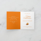 かわいい子供の水彩ベビードラゴンハロウィーン カード (内部)