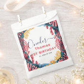 かわいい子供の水色ワンダーザ海の最初の誕生日 フェイバーバッグ (クリップ留めされた状態)