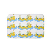 かわいい子供の池のゴム製アヒル家族の水泳 バスマット (正面)