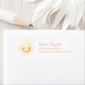 かわいい子供の笑顔の水の色サン差出人住所 ラベル (インサイチュ)