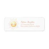 かわいい子供の笑顔の水の色サン差出人住所 ラベル (正面)