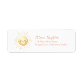 かわいい子供の笑顔の水の色サン差出人住所 ラベル