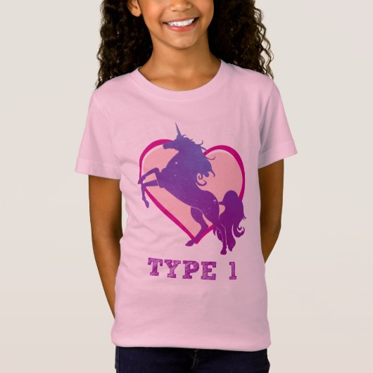 かわいい子供の糖尿病のTシャツのタイプ1の糖尿病のユニコーン Tシャツ (正面)