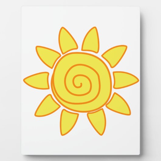 かわいい子供の絵の太陽のイラスト フォトプラーク (正面)