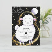 かわいい子供の羊の誕生日 招待状 (スタンド正面)