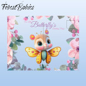 かわいい子供の花蝶の女の子の1歳の誕生日 ポストカード