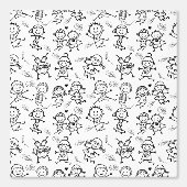 かわいい子供の落書き 幼児の保育園または遊び部屋に 壁紙 (正面)