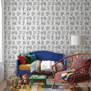 かわいい子供の落書き 幼児の保育園または遊び部屋に 壁紙