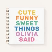 かわいい子供の言葉コレクション 名前入りノートブック ノートブック (正面)