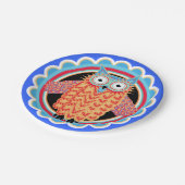 かわいい子供の誕生会のフクロウ ペーパープレート (アングル)