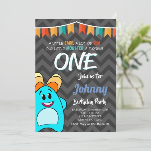 かわいい子供の誕生日カード 招待状 (スタンド正面)