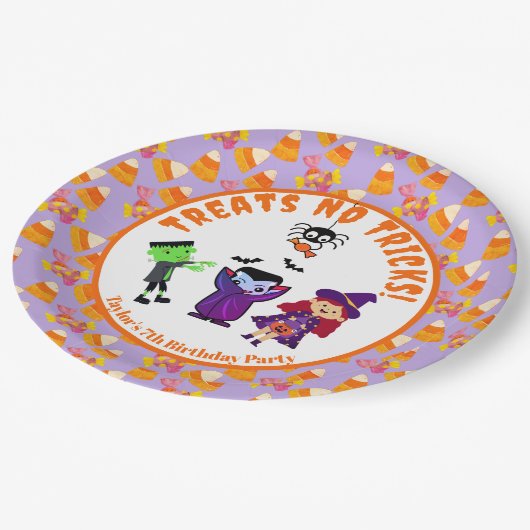 かわいい子供の誕生日ハローウィンパーティ ペーパープレート (アングル)