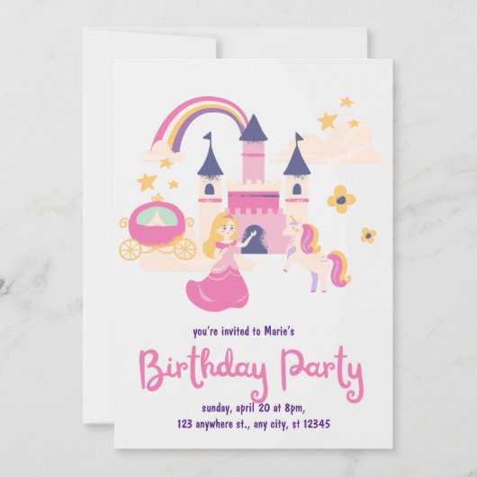 かわいい子供の誕生日パーティの招待状 招待状 (正面)