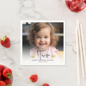 かわいい子供の誕生日パーティーカスタムの写真年 スタンダードカクテルナプキン (インサイチュ)