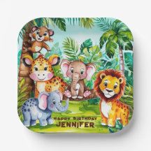 かわいい子供の誕生日パーティージャングルサファリアニマル