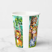 かわいい子供の誕生日パーティージャングルサファリアニマル 紙コップ (左)