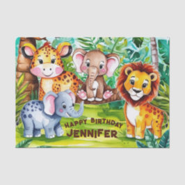 かわいい子供の誕生日パーティージャングルサファリアニマル 薄葉紙